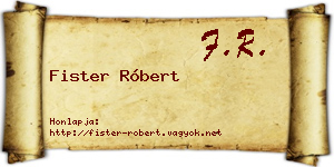 Fister Róbert névjegykártya